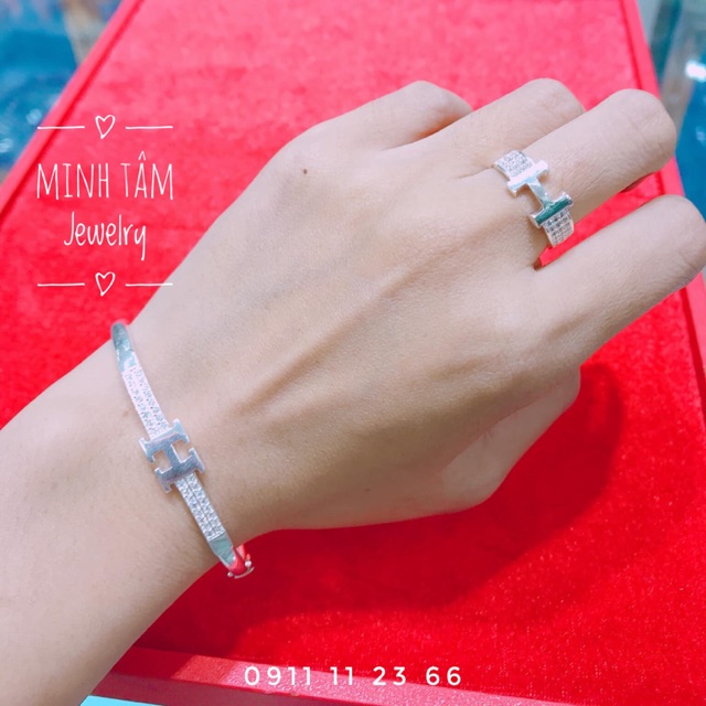 Nhẫn nữ bạc ta chữ H-Minh Tâm Jewelry