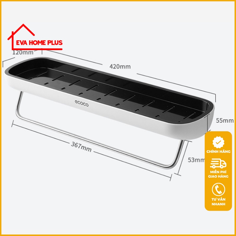 Kệ nhà tắm ECOCO chính hãng, kệ để đồ nhà tắm dán tường đơn giản hiện đại E1923