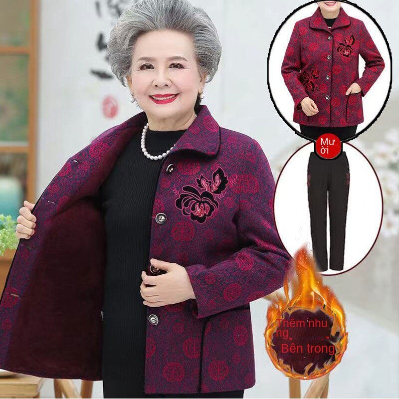 Quần áo thu đông cho người trung niên và già, bà ba, khoác xuân thu, quốc tuổi 60-70-80, đồ mẹ, nữ