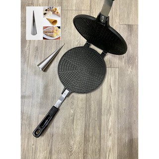 Khuôn Làm Bánh Kẹp Cuốn Ốc Quế Chống Dính Mẫu Mới Loại Lớn Tặng Kèm Ống Cuốn