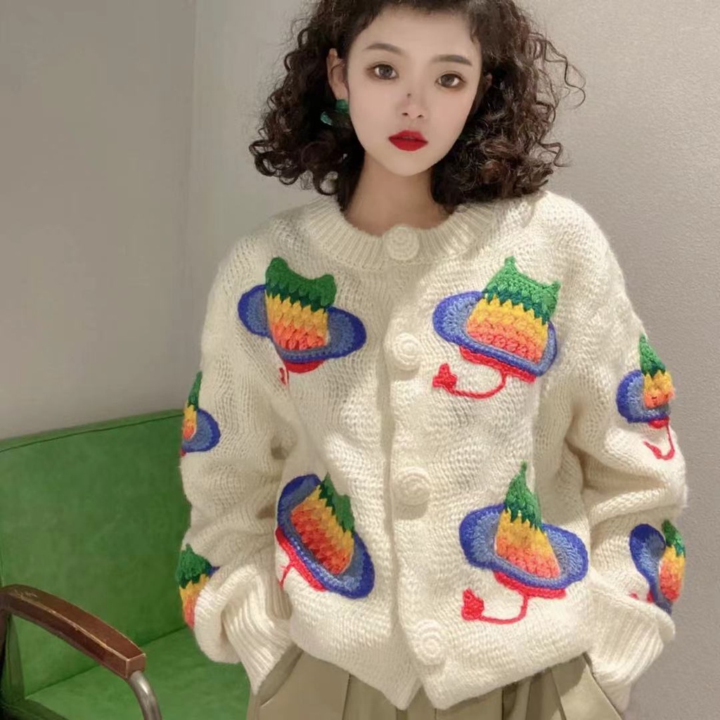 Áo Khoác Cardigan Dệt Kim Phong Cách Vintage Cho Nữ  tao bao