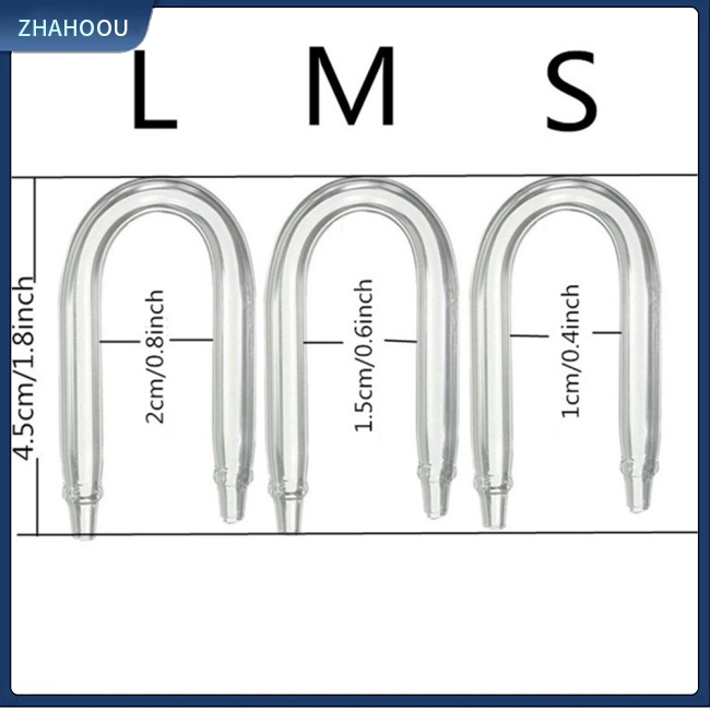 ☃Nhà☃ Đầu Nối Ống Khí Co2 Chữ U Bằng Thủy Tinh Trong Suốt Cho Bể Cá