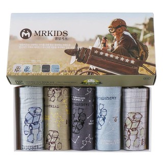 Hộp 5 quần lót bé trai Hàn Quốc 100% cotton mẫu Phi Công Pilot
