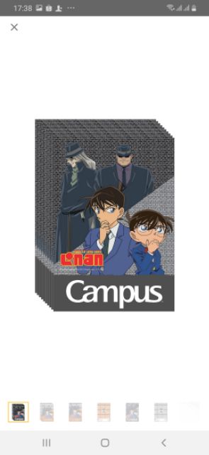 Lốc 10 Cuốn Vở Kẻ Ngang B5 Có Chấm Campus Conan - Black Syndicate NB-BCBS120 - ĐL 58-65 (120 Trang)