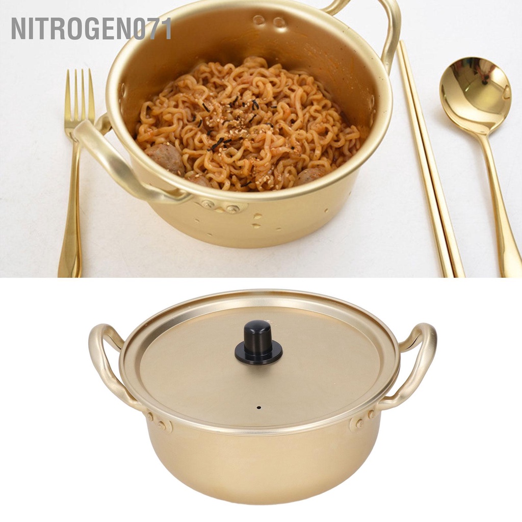 ❤️ Nitrogen071 Nồi nấu mì ramen trơn kiểu Hàn Quốc Khả năng dẫn nhiệt tốt di động có thể xếp chồng lên nhau nắp đậy cho Đi bộ đường dài cắm trại tại nhà