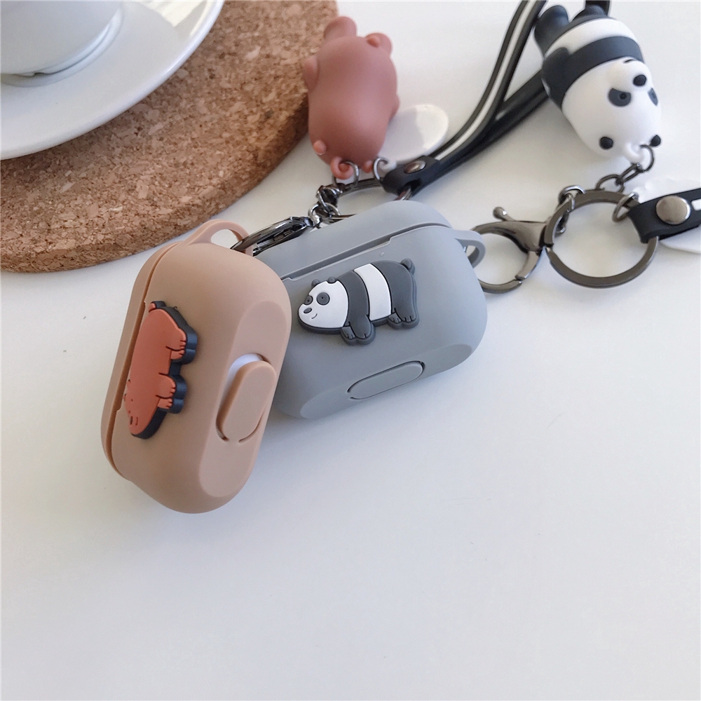 Vỏ bảo vệ hộp đựng tai nghe bluetooth Airpods 1/2/Pro chống sốc có móc khóa hình gấu (có bán lẻ móc khóa)