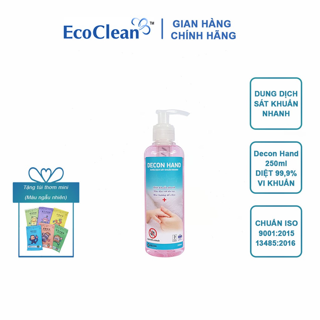 Dung Dịch Rửa Tay Nhanh - DECON HAND Chai 250ml - Không Gây Khô Da