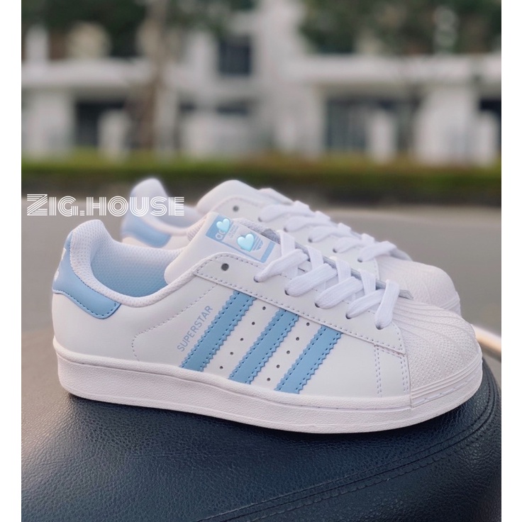 Giày Superstar Mũi Sò Xanh Dương