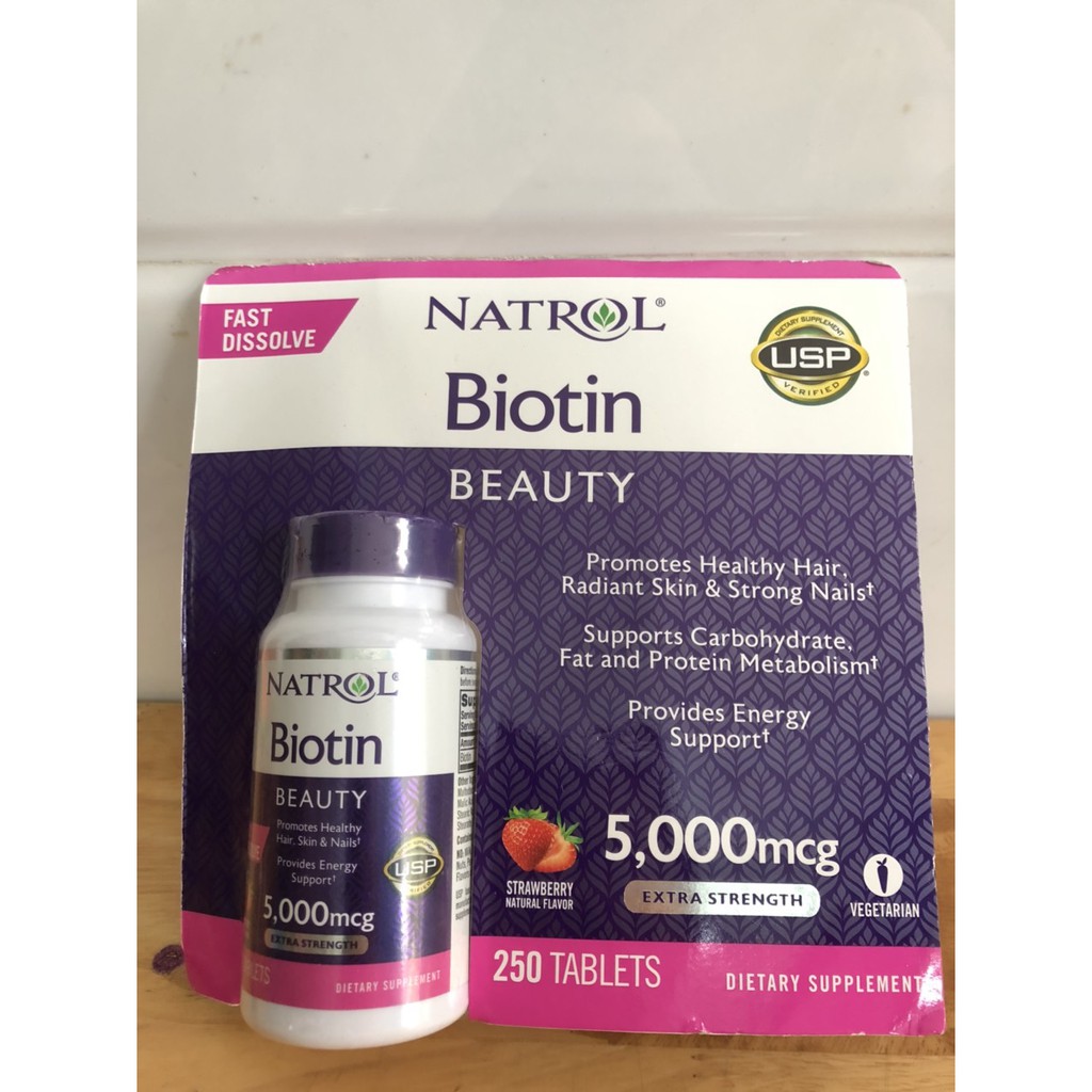 Viên uống Natrol Biotin 5000mcg 250 viên