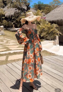 ĐẦM MAXI HOA BẸT VAI (KÈM HÌNH THẬT)