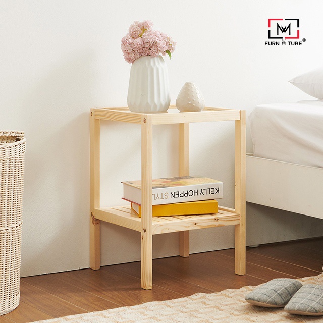 Kệ trang trí đầu giường mặt kính phong cách hàn quốc màu gỗ - MW FURNITURE - Nội thất trang trí