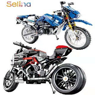 Lắp ghép Mô hình Xe Mô Tô Địa Hình Mô Tô Ducatii 701702 701703