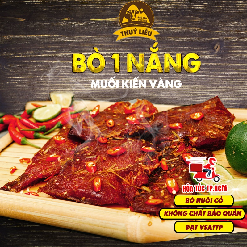 Bò 1 nắng muối kiến vàng Thúy Liễu | Đặc sản Phú Yên | 500gr | Hỏa tốc TP.HCM