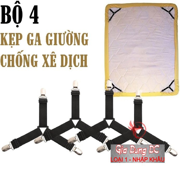 Bộ Kẹp Ga Giường Cao Cấp - Kẹp Drap Giường Nệm Giữ Cố Định Chống Xê Dịch Tụt Góc .