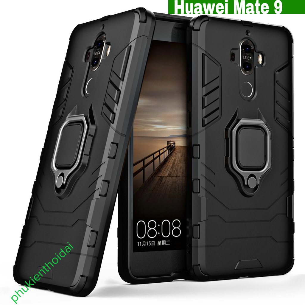 Ốp lưng Huawei Mate 20 / Mate 9 chống sốc Iron Man Iring giá đỡ xem phim cao cấp