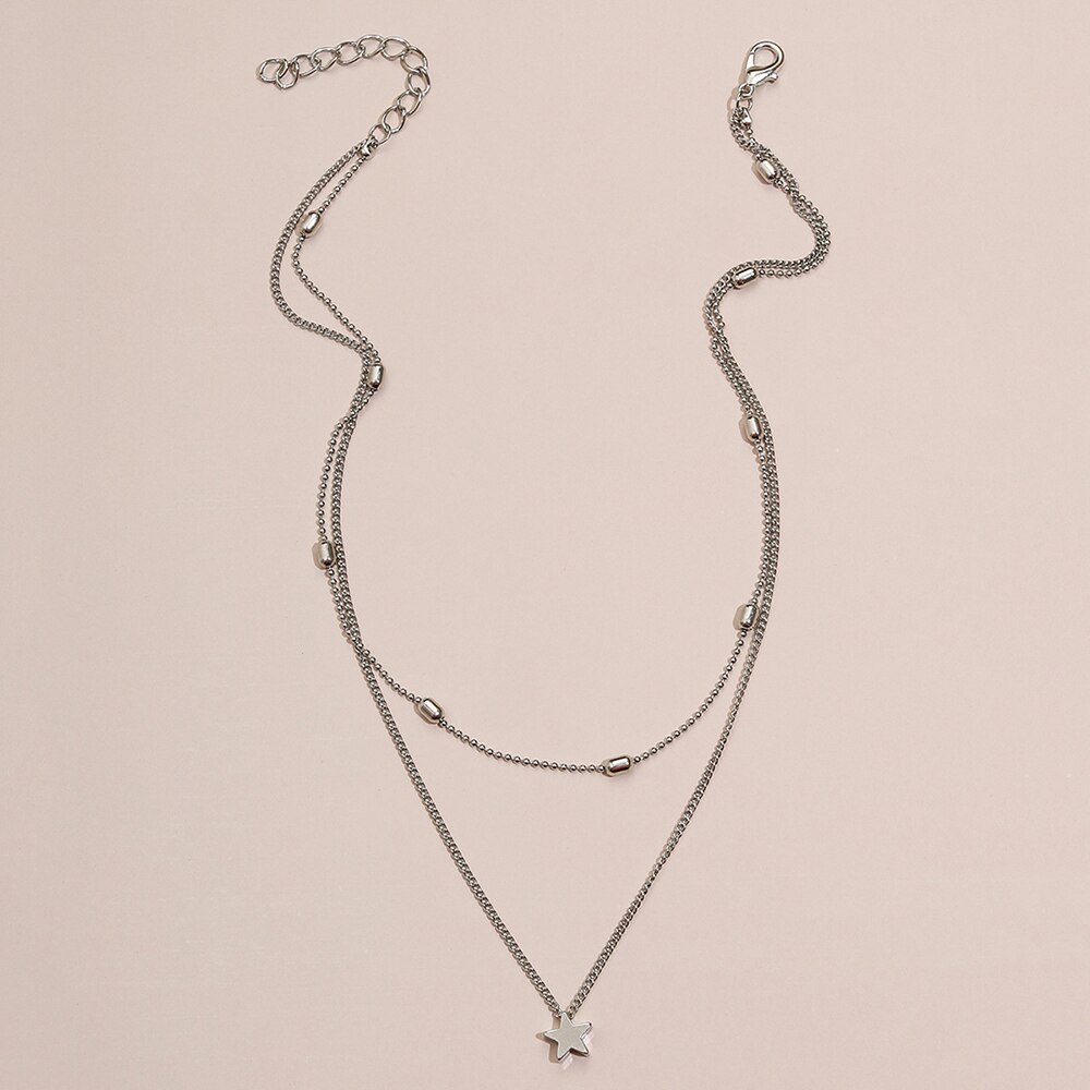 ✨Girlunderwear ✨2021 Fashion Sequ  Multi Layer long Necklaces Pendant Bohemian Pendant Necklace for Women Bijoux Jewelry Accessories