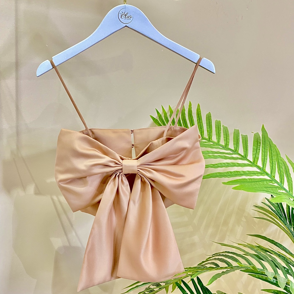 Áo Cup Ngực Thắt Nơ - Áo 2 Dây Lụa Hàng Thiết Kế 5 Màu