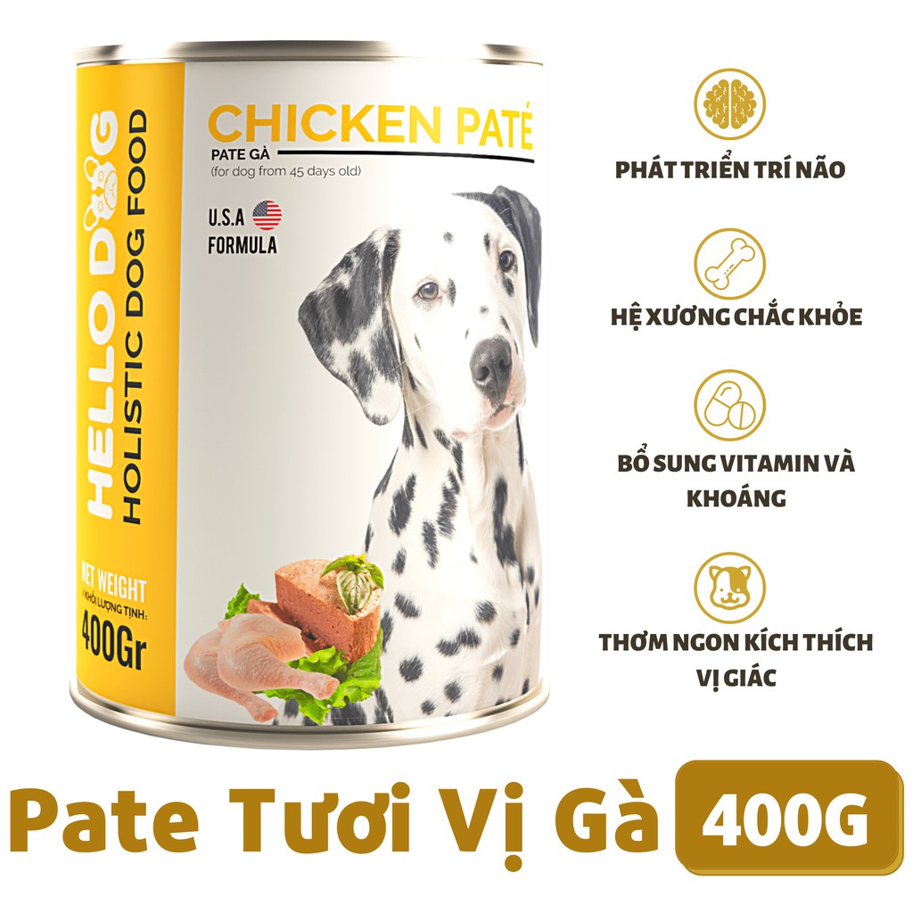 Pate Cho Chó Thức Ăn Cho Chó Vị Gà - Hello Dog Chicken Pate 400G