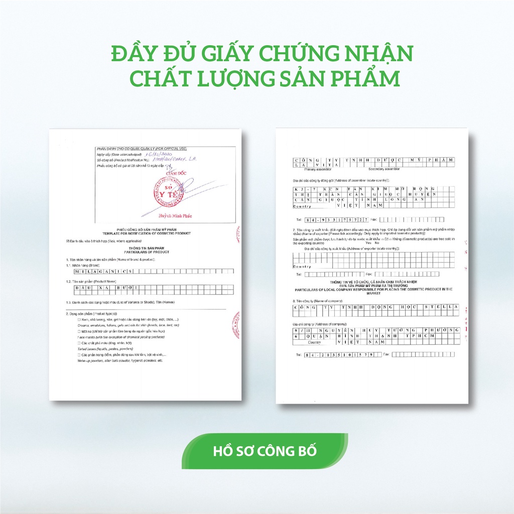 Combo Dầu Gội & Dầu Xả Bưởi Ngừa Rụng & Kích Thích Mọc Tóc Từ Tinh Dầu Bưởi Nguyên Chất MILAGANICS (500ml/ Chai)