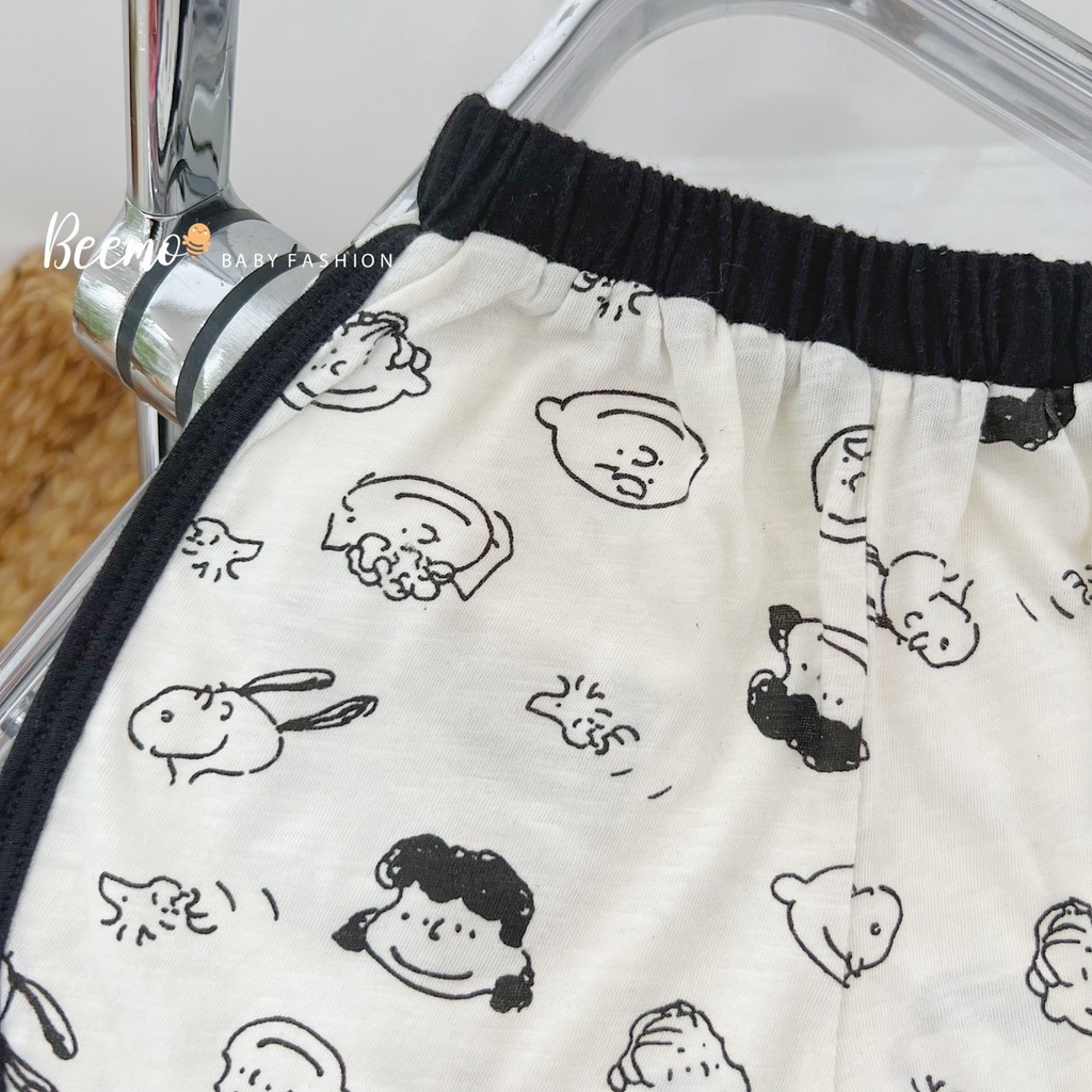 Set bộ cộc tay Beemo chất liệu cotton in hình Snoopy and Friends cho bé trai, bé gái từ 1 đến 6 tuổi - 22B080