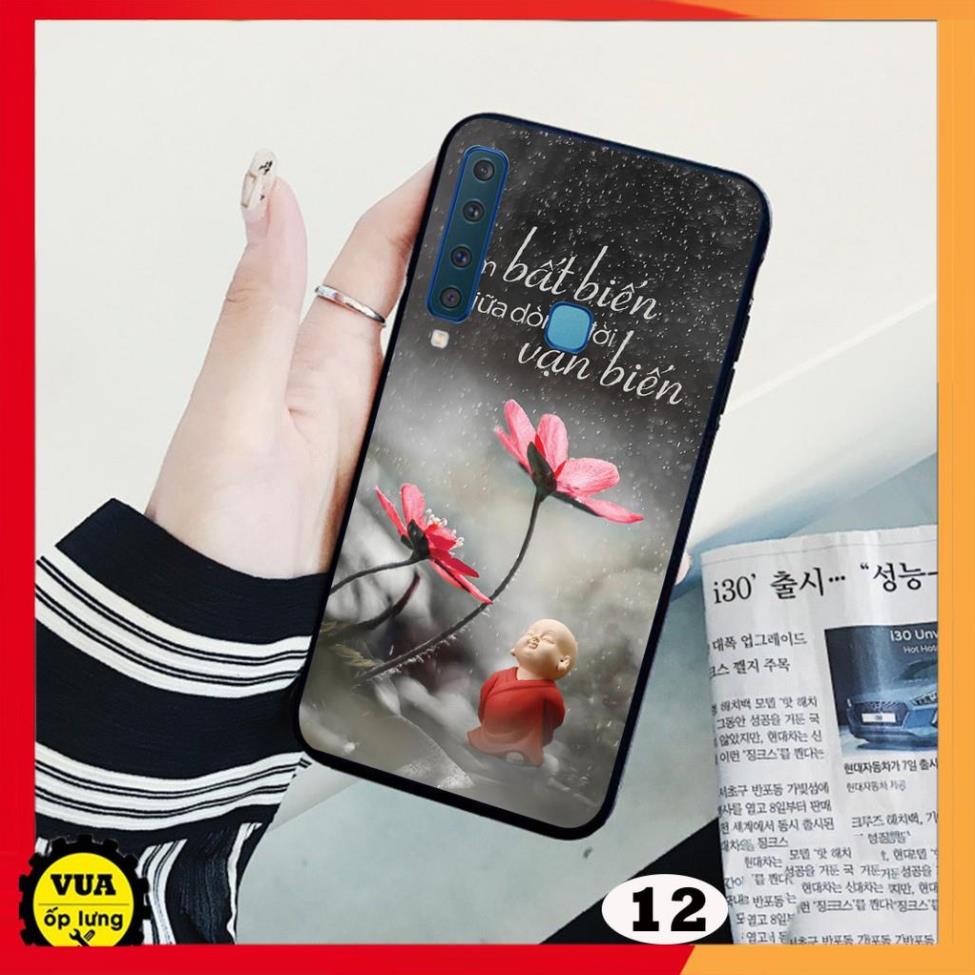 Ốp lưng kính cho Samsung A50 - A50s - A70 - A30s - A70s - A7 2018 - A9 2018 in hình hoa sen tâm an và chú tiểu