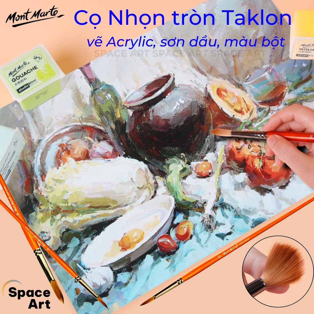 Cọ tỉa nhọn MONT MARTE MCG lông Taklon nhân tạo (cọ lẻ)
