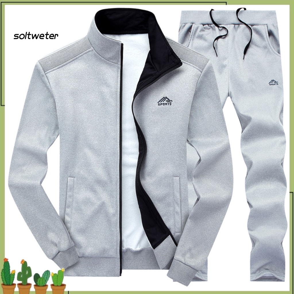 Bộ Đồ Thể Thao Áo Khoác Cổ Tay Gân Lưng Thun Phối Túi Thoáng Khí Phong Cách Đường Phố