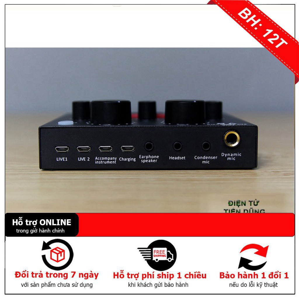 [ HÀNG CHẤT LƯỢNG] SOUND CARD V8 CÓ LOẠI BLUETOOTH chế độ Autu-tune phiên bản tiếng anh - Giá tốt nhất miền nam - Hàng c