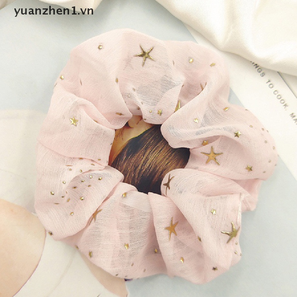 Dây Cột Tóc Cao Su Co Giãn In Họa Tiết Sáng Ngọt Ngào Cho Nữ Giá Đỡ