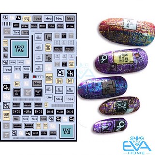 Miếng Dán Móng Tay 3D Nail Sticker Tráng Trí Hoa Văn Hoạ Tiết Chữ Viết Alphabet F121