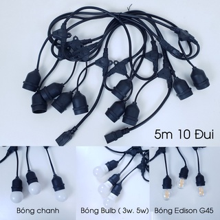 Dây đèn đúc chống nước ngoài trời dùng cho quán cà phê, trà chanh, trà sữa đui đèn E27