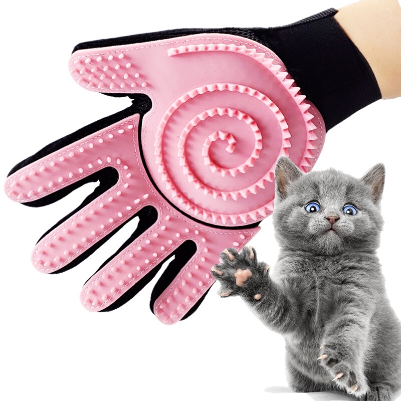 Găng Tay Chải Lông Chó Mèo thay thế lược chải lông siêu tiện lợi găng tay chải lông cho thú cưng Pets City