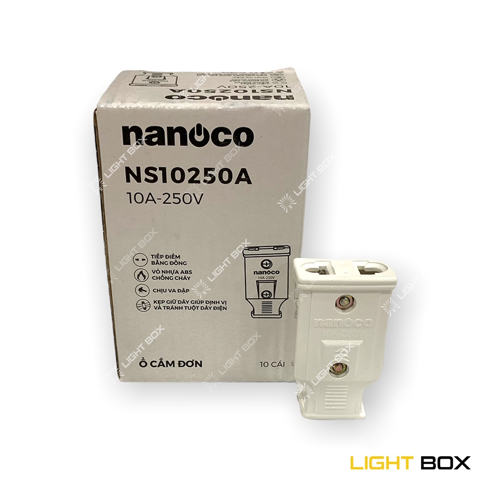 Phích cắm đơn đực và cái Nanoco 10A - 250V