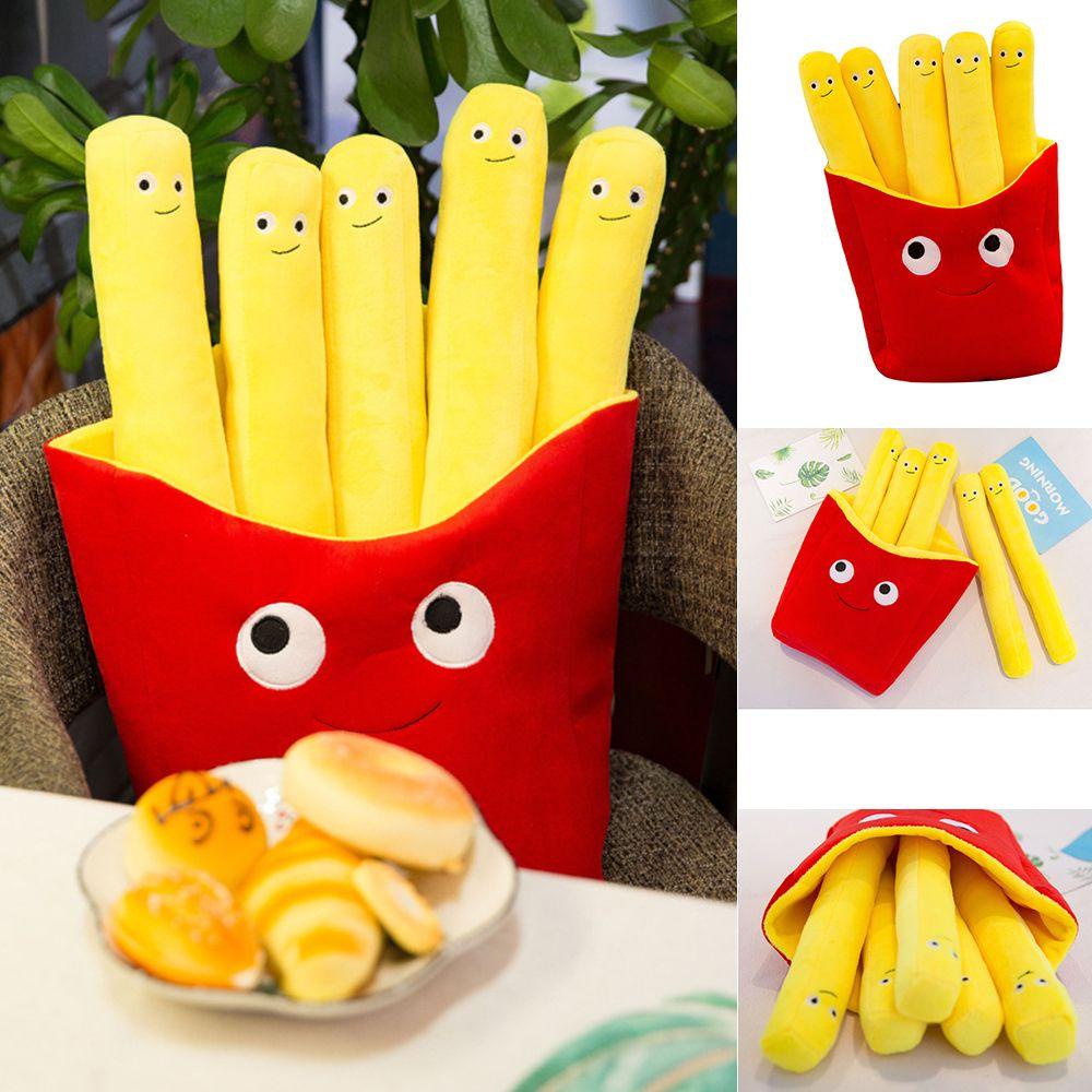 1 Gối Ôm Nhồi Bông Hình Đồ Ăn Chiên Hoạt Hình Vui Nhộn