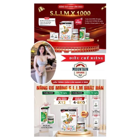 [ Giá lẻ rẻ nhất] Giảm cân SLIM FIT 1000 Nhật Bản  tặng xổ súp lơ xanh