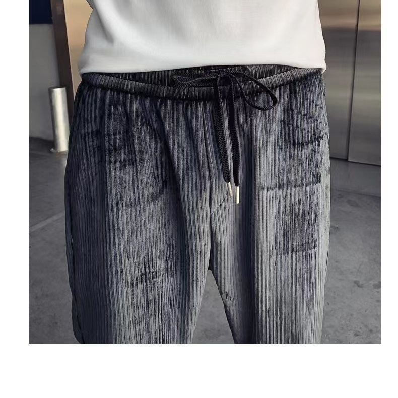 Quần Dài Ôm Chân Vải Nhung Kiểu Hàn Quốc Cá Tính Cho Nam