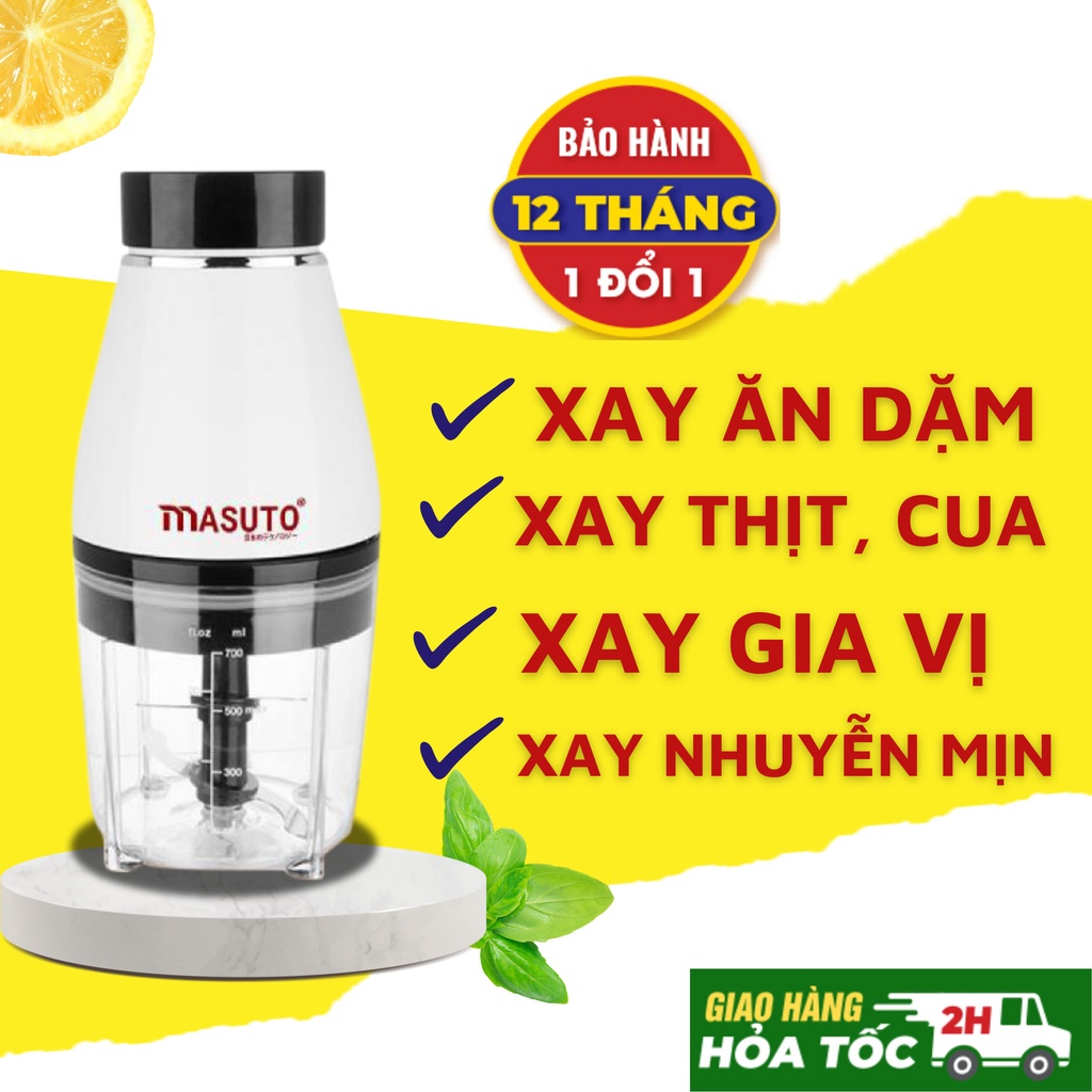 Máy xay sinh tố đa năng Masuto xay thịt cá ăn dặm siêu nhuyễn mịn chỉ 10s cối 0,7L (cối PC cường lực)-VOUCHER GIẢM 50K