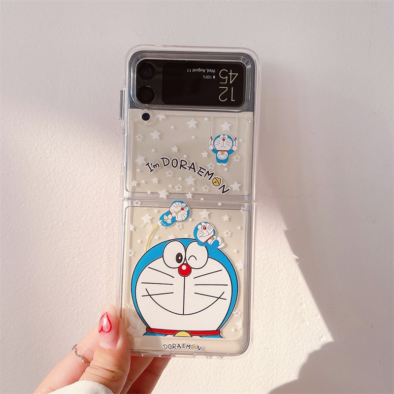 Ốp Lưng Điện Thoại Hình Hoạt Hình Doraemon Bằng PC Cứng Dành Cho Samsung Galaxy Z Flip 3 4 5G Z Flip3 Flip4 ZFlip3