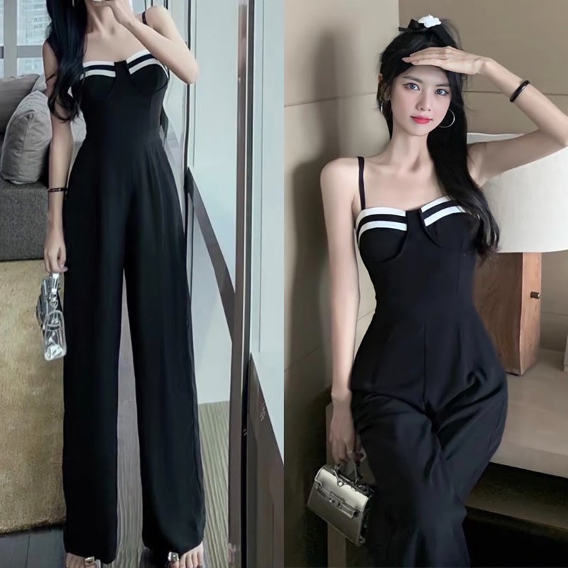 A42 Đồ Bay Nữ Dài Đồ Liền Thân 2 Dây Viền Trắng