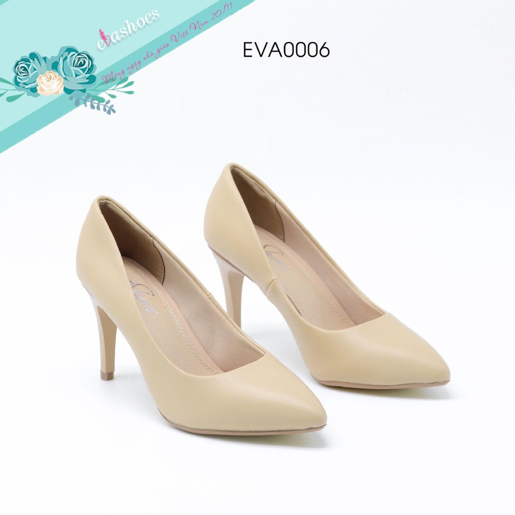 Giày Cao Gót Đế Nhọn Mũi Nhọn Da Tổng Hợp 8cm Evashoes – Eva0006