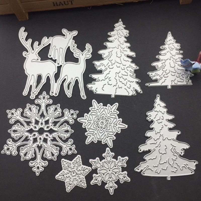 HO Christmas Tree Snowflake Deer Metal Cutting Dies Stencil DIY Scrapbooking Album Stamp Paper Card Embossing Crafts Decor