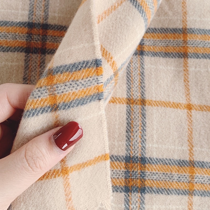 KC01 Khăn choàng nam nữ cashmere caro phối màu pastel xinh
