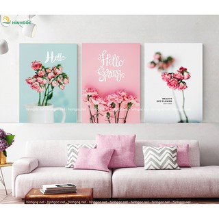 Bộ 3 bức tranh hoa hồng cao cấp