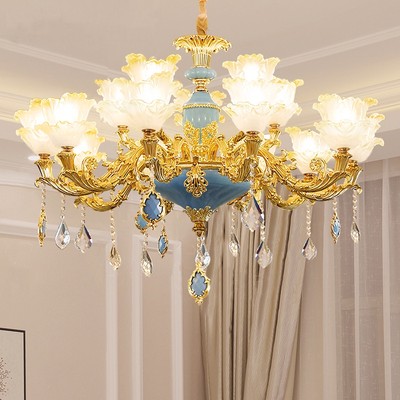 Đèn chùm MONSKY LILY15 tay hiện đại trang trí nội thất cao cấp
