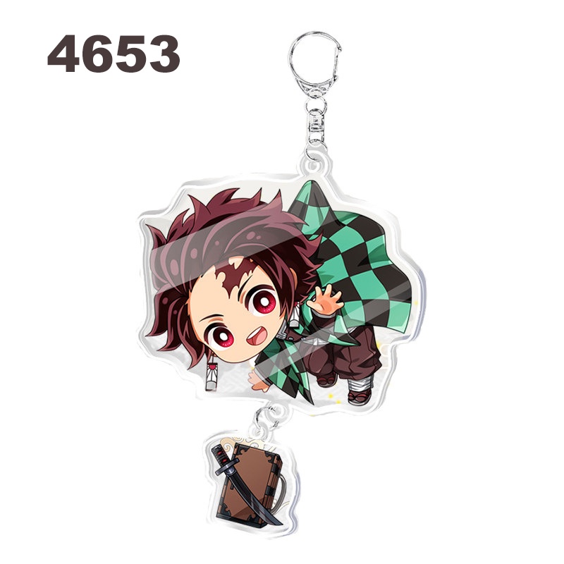 Móc Chìa Khóa acrylic Hình demon slayer tanjirou nezuko zenitsu inosuke