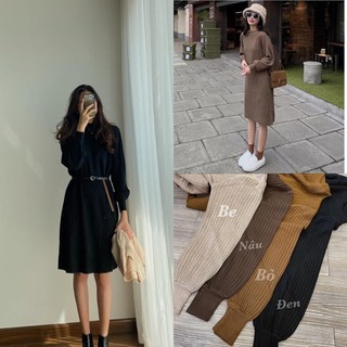 Váy len suông tay bồng
