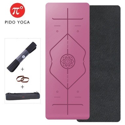 Thảm tập Yoga Định tuyến Pido Cao su tự nhiên PU Cao Cấp(NEW) - Tặng kèm túi đựng và dây buộc