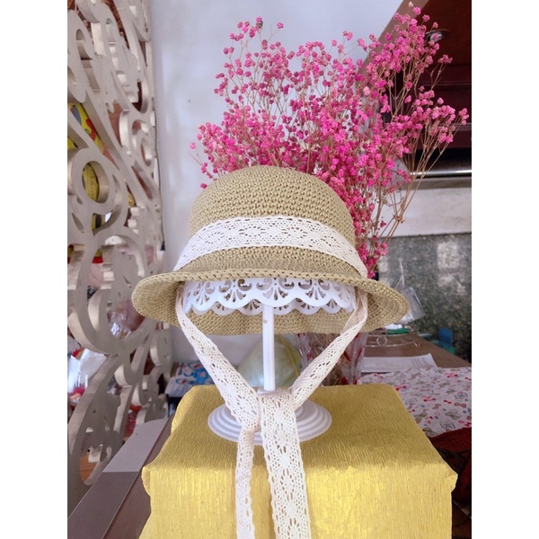 mũ hè ajuma handmade hàn quốc cho bé hàng thủ công (có đủ size theo vòng đầu)