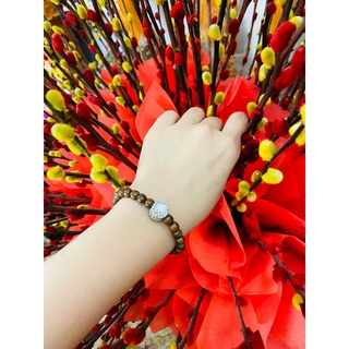 Vòng tay trầm hương đính đá phong thủy  giá xưởng