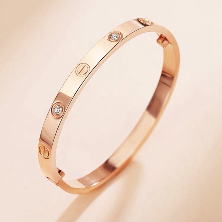 Lắc tay kim loại dáng bầu dục đính đá - vòng tay nữ Graceful Accessories Shop